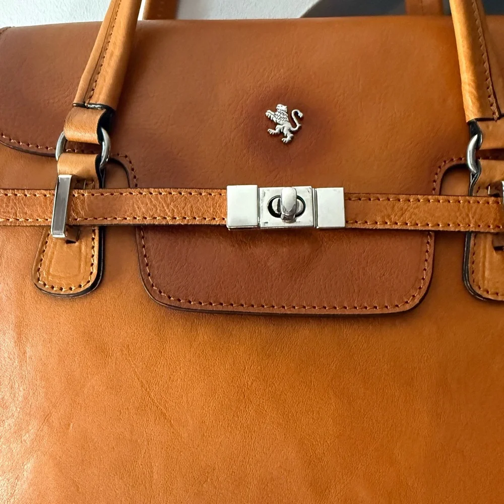 PRATESI Firenze Cognac designer satchel NWT *Final Sale*